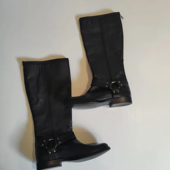 Frye Phillip the Harness Tall Black Boots - Picture 2 of 9